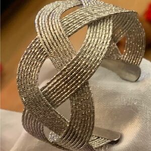 Elegant Silver Braided Women's Bracelet